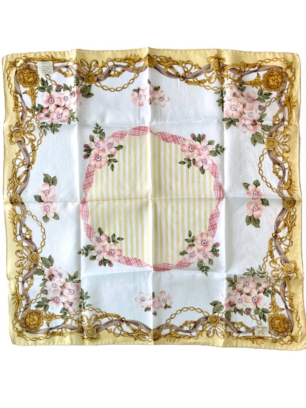 NWT Vintage Burberrys Floral Cotton Scarf